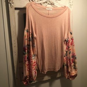Impressions, Beautiful Ladies Pink/Floral Print Top, Size M (fits like an XL)!!!